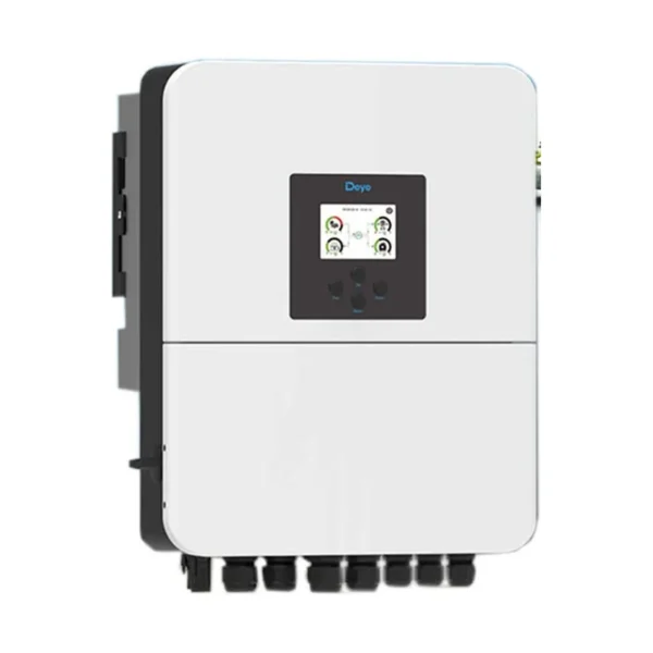 Deye 6kVA hybrid inverter, white with a small colour display
