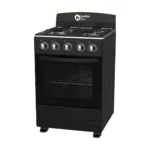 Black EcoHive Flame gas cooker with four burners on top and a gas oven below